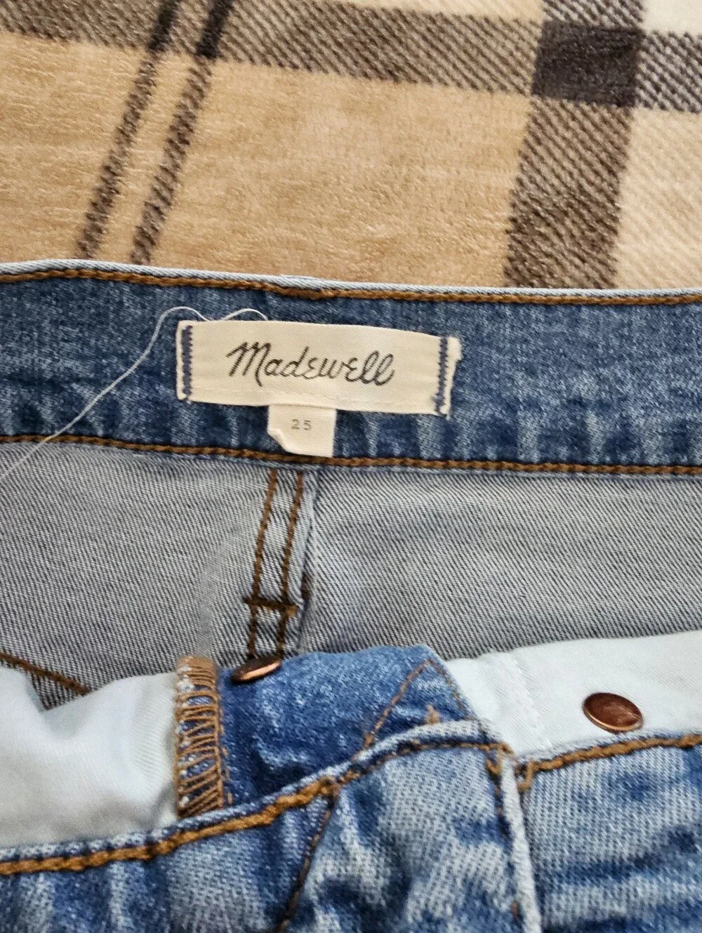 Madewell Light Blue High-Rise Button-Front Denim Shorts